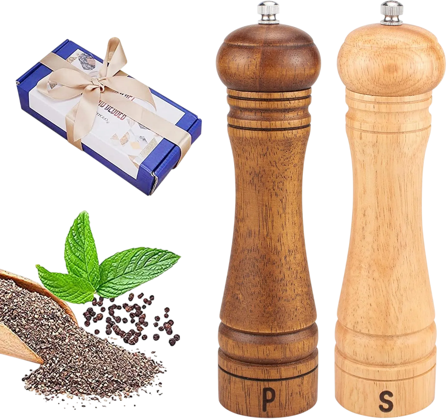 Premium Modern 8″ Set — Haomacro salt and pepper grinder