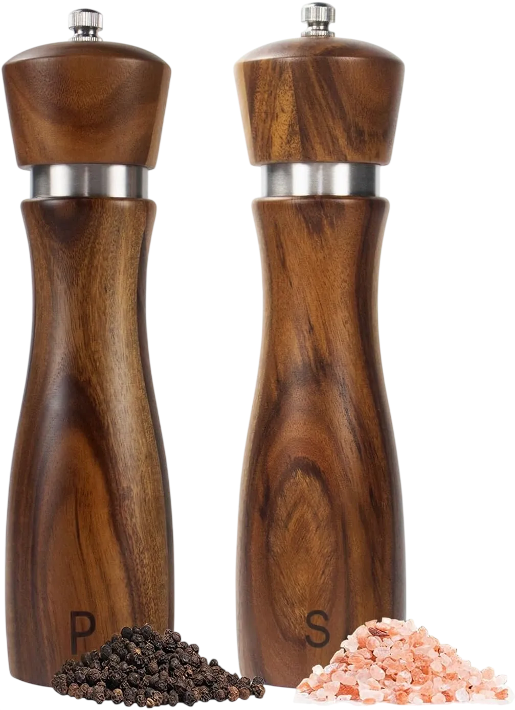 Acacia 8″ Set — Haomacro salt and pepper grinder
