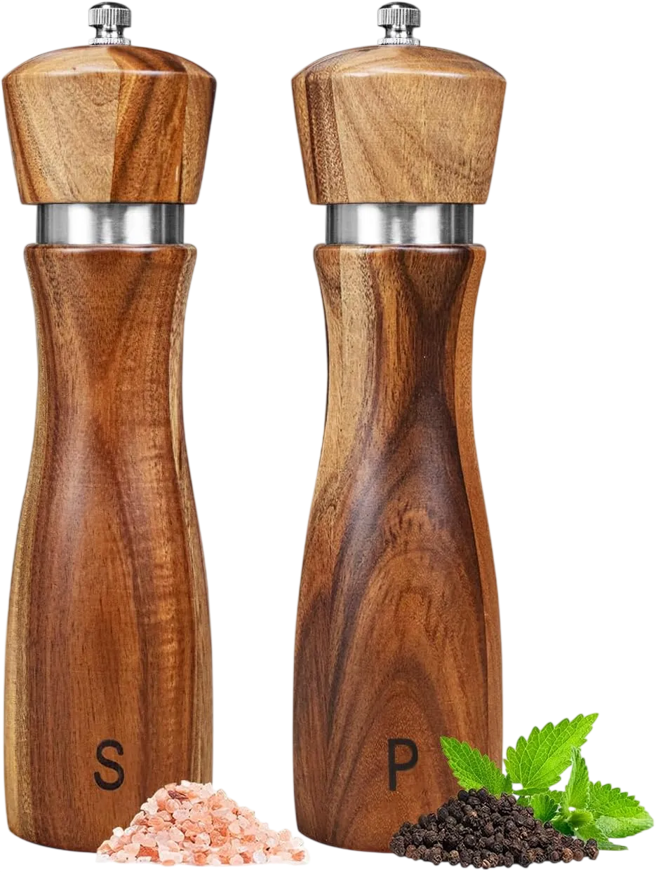 Acacia 8″ Gift Set — Haomacro salt and pepper grinder