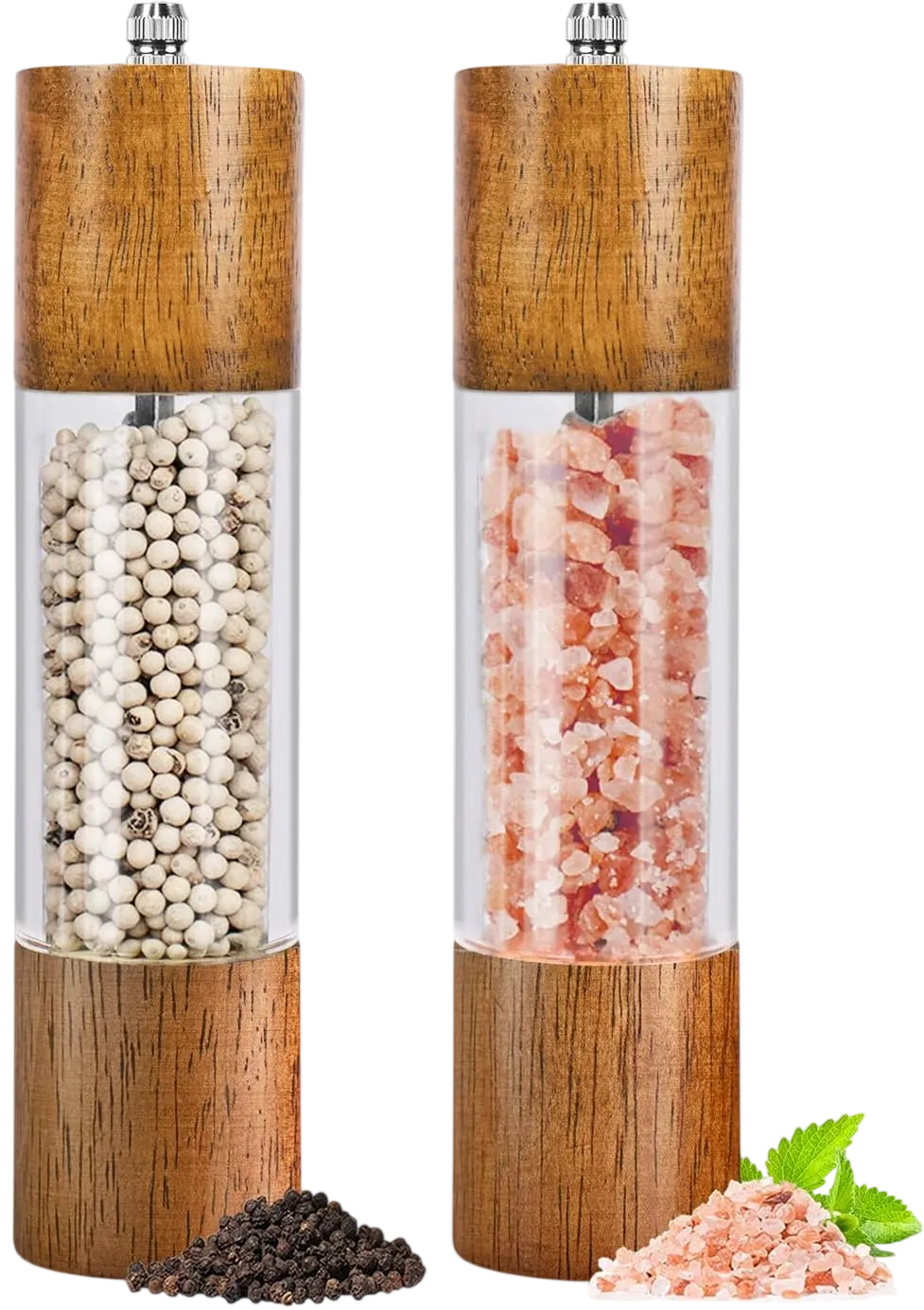 Premium Acrylic 8″ Set — Haomacro salt and pepper grinder